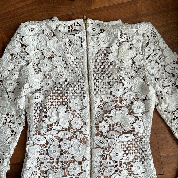 SELF PORTRAIT White Flower Lace Mini Dress / UK 6 / US 2 - Picture 8 of 10